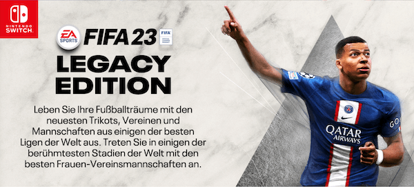 Infograifk zur Legacy Edition von FIFA 23 für die Switch