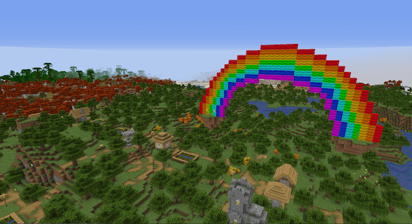 Ein Regenbogen im Minecraft Mod "Oxygen" erstellt mit MCreator