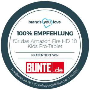 100% Empfehlung von brandsyoulove + BUNTE - Das Kinder-Tablet Amazon Fire HD 10 Kids